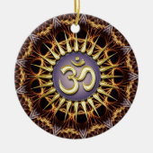 Golden OM Tapestry Weave Ceramic Ornament (Voorkant)