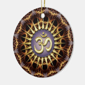 Golden OM Tapestry Weave Ceramic Ornament (Links)