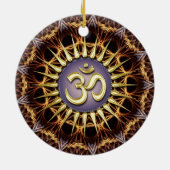 Golden OM Tapestry Weave Ceramic Ornament (Achterkant)