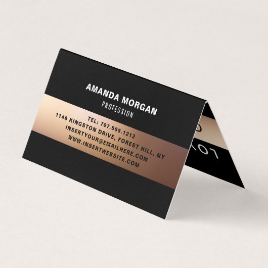 Golden Ombré, Modern Double Loyalty Visitekaartje (Achterkant)