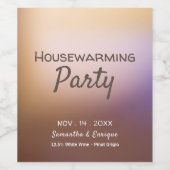 Golden Ombré, Modern Housewarming Party Wijn Etiket (Enkel label)
