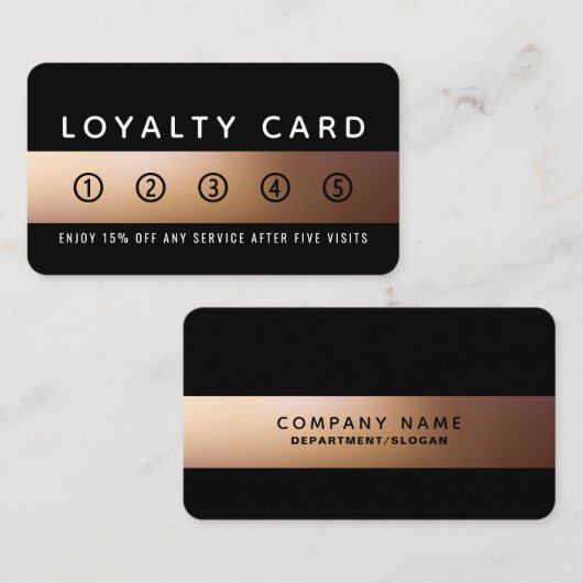 Golden Ombré, Modern Loyalty Card (Voorkant / Achterkant)