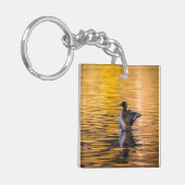 Golden oog op een gouden meer sleutelhanger (Voorkant Links)