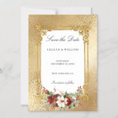 Golden Opulence Christmas Wedding Save the Date Magnetische Uitnodiging (Voorkant)