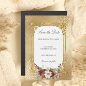 Golden Opulence Christmas Wedding Save the Date Magnetische Uitnodiging