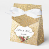 Golden Opulence Kerstmis Bloemen Huwelijk Bedankdoosjes (Voorkant Zijde)