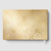 Golden Opulence Kerstmis Bloemen Huwelijk Gastenboek (Achterkant)