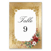 Golden Opulence Kerstmis Bloemen Huwelijk Kaart (Voorkant)