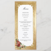 Golden Opulence Kerstmis Bloemen Huwelijk Menu (Voorkant)