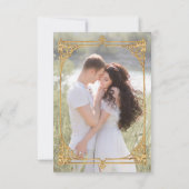 Golden Opulence Kerstmis Bloemen Huwelijk Save The Date (Achterkant)