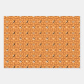 Golden Orange Christmas Forest Village Birds Inpakpapier Vel (Voorkant 3)