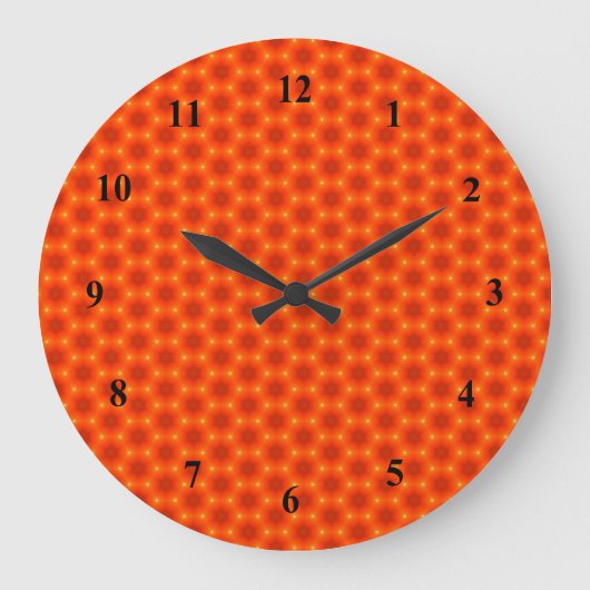Golden Orange Honeycomb Hexagon Pattern Grote Klok (Voorkant)