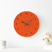 Golden Orange Honeycomb Hexagon Pattern Grote Klok (Huis)