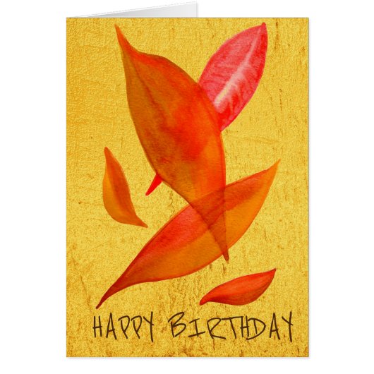 Golden Oranje Autumn Herfst leaf moderne kunst (Voorkant)