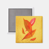 Golden Oranje Autumn Herfst leaf moderne kunst Magneet (Voorkant / Achterkant)