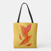 Golden Oranje Autumn Herfst leaf moderne kunst Tote Bag (Achterkant)