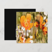 Golden Oranje Californië papavery acrylverf Kaart (Voorkant / Achterkant)