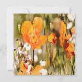 Golden Oranje Californië papavery acrylverf Kaart (Voorkant)