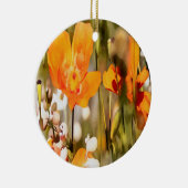 Golden Oranje Californië papavery acrylverf Keramisch Ornament (Rechts)