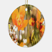 Golden Oranje Californië papavery acrylverf Keramisch Ornament (Links)