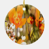 Golden Oranje Californië papavery acrylverf Keramisch Ornament (Achterkant)