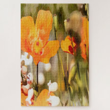 Golden Oranje Californië papavery acrylverf