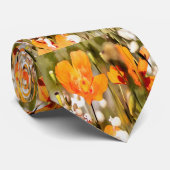 Golden Oranje Californië papavery acrylverf Stropdas (Opgerold)