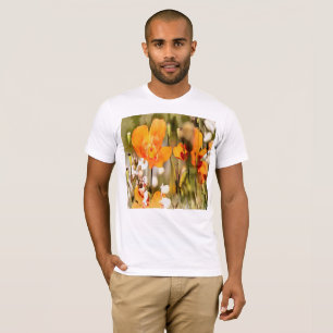 Golden Oranje Californië papavery acrylverf T-shirt