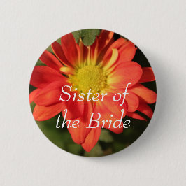 Golden, oranje dagerbloemen. ronde button 5,7 cm