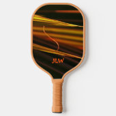 Golden Oranje en Black Palm Fronds gepersonaliseer Pickleball Paddle (Achterkant)