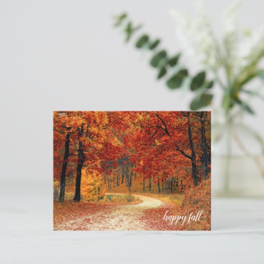 Golden Oranje en Gele Herfst Trees Natuur Trail Briefkaart (Staand voorkant)
