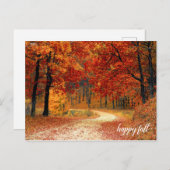 Golden Oranje en Gele Herfst Trees Natuur Trail Briefkaart (Voorkant / Achterkant)