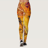 Golden Oranje en Paarse fractale kunst Leggings (Achterkant)