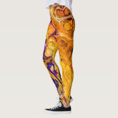 Golden Oranje en Paarse fractale kunst Leggings (Links)