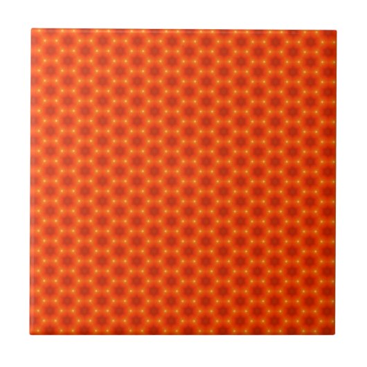 Golden Oranje Honeycomb Hexagon Pattern Tegeltje (Voorkant)