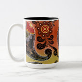 Golden Oranje Paisley Pattern Coffee Mok (Links)