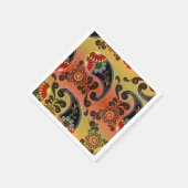 Golden Oranje Paisley Pattern Napkins Servet (Hoek)