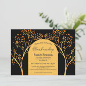 Golden Oranje Tree Family Reunion Uitnodiging (Staand voorkant)