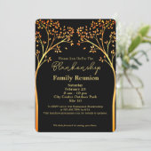 Golden Oranje Tree Family Reunion Uitnodiging (Staand voorkant)
