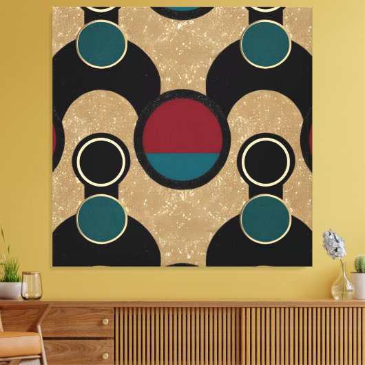 Golden orbit Abstract  Canvas Afdruk (Insitu (Woonkamer))