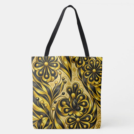 Golden Orbit Bloom Tote Bag (Voorkant)