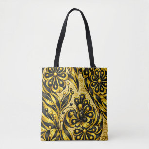 Golden Orbit Bloom Tote Bag