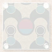 Golden Orbit Bold Circles Abstract Throw Cushion Glazen Onderzetter (Achterkant)