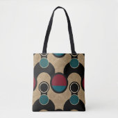Golden Orbit Bold Circles Abstract Throw Cushion Tote Bag (Voorkant)