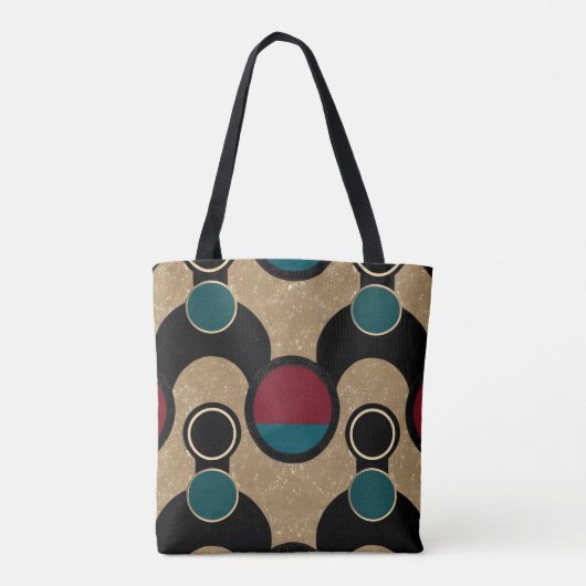 Golden Orbit Bold Circles Abstract Throw Cushion Tote Bag (Achterkant)
