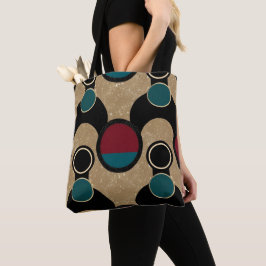 Golden Orbit Bold Circles Abstract Throw Cushion Tote Bag