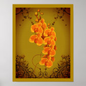 Golden Orchids Floral Art Poster (Voorkant)