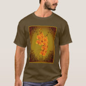 Golden Orchids Floral Art T-shirt (Voorkant)