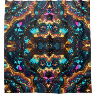 Golden Ore Veins met glanzende Pareltjes Douchegordijn