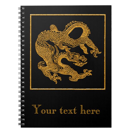 Golden oriental dragon 01 notitieboek (Voorkant)